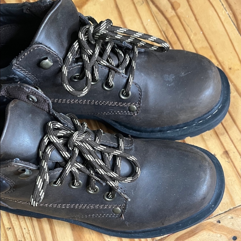 LOWER EAST SIDE RARE 90'S VTG. CHUNKY LUG BROWN LACE UP OXFORD - Picture 6 of 8